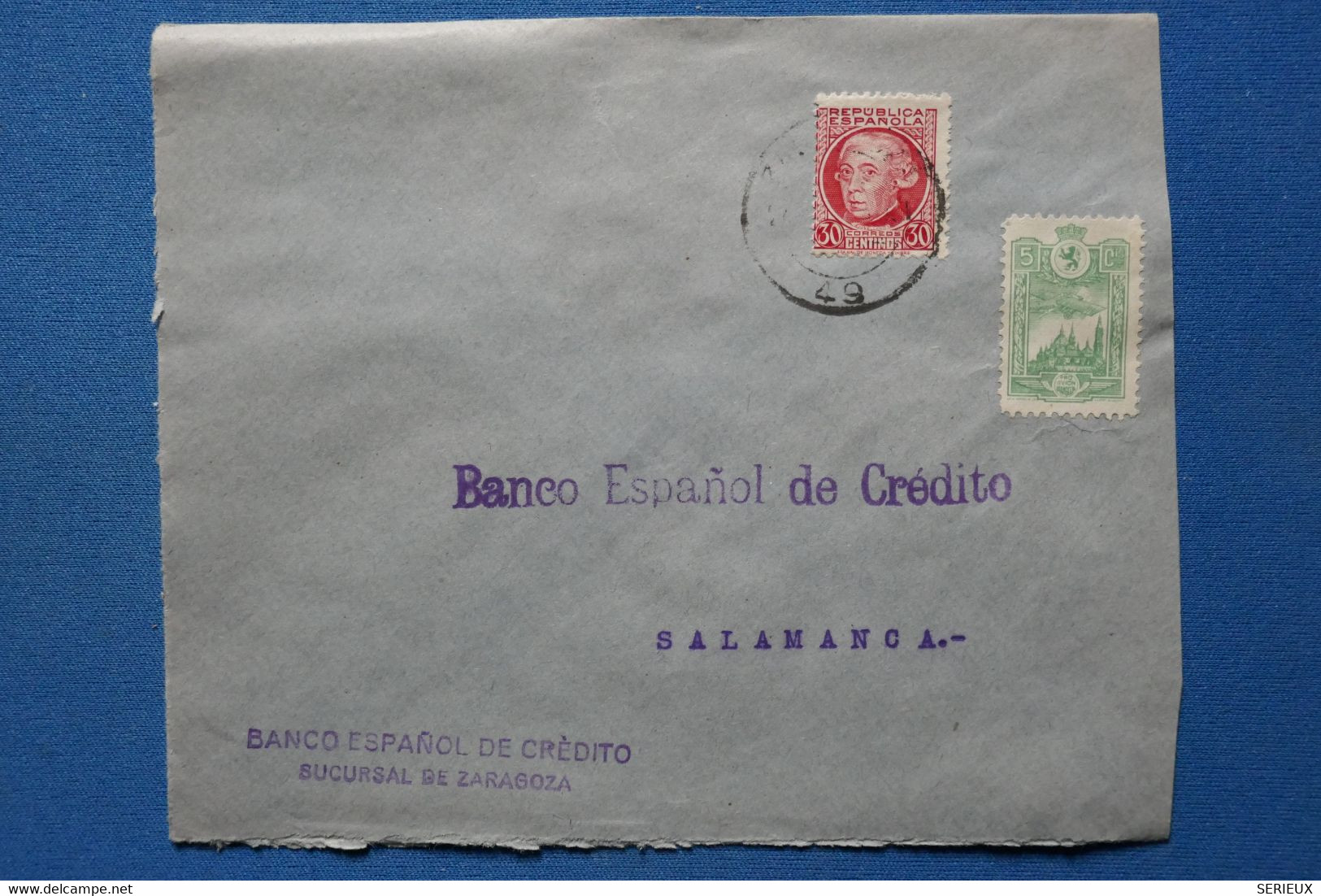 W2 ESPAGNE  BELLE LETTRE  1937  SARAGOZA  POUR SALAMANCA +GUERRE CIVILE+VIGNETTE+ AFFRANCH. INTERESSANT - Asturies & Leon