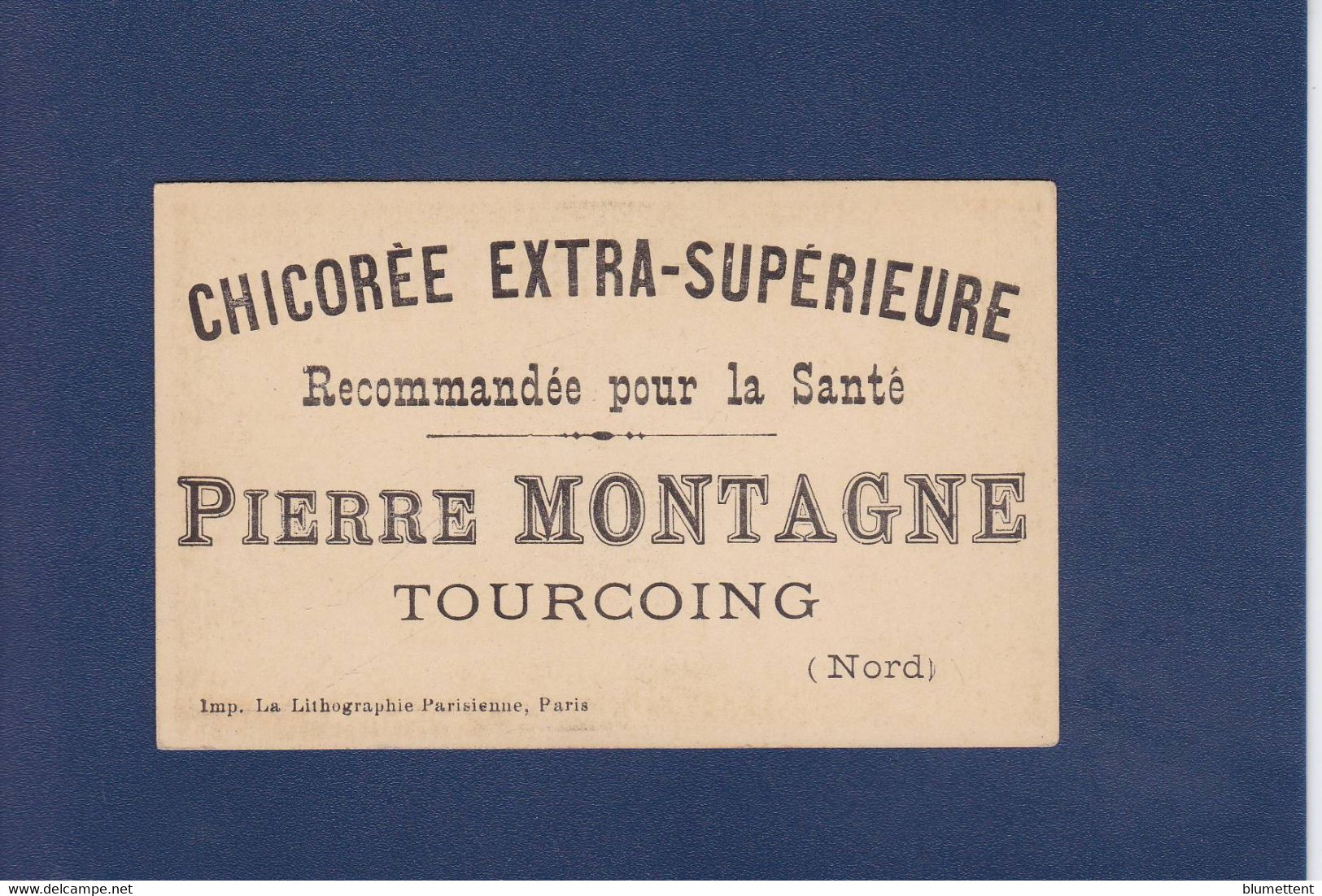 Chromo Pierre Montagne Tourcoing Nord Jeu De Cartes Carte à Jouer Cartomancie Chiromancie Voir Dos Billet De Banque - Thé & Café