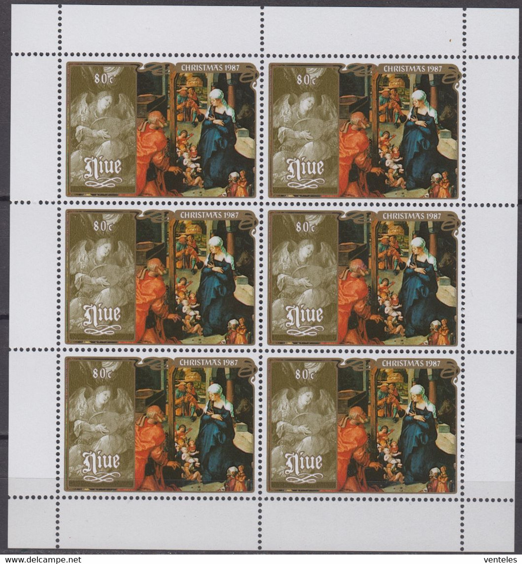 Niue 04.12.1987 SHEETS Mi # 719-21 Christmas, Paintings By Albrecht Dürer MNH OG - Madonna