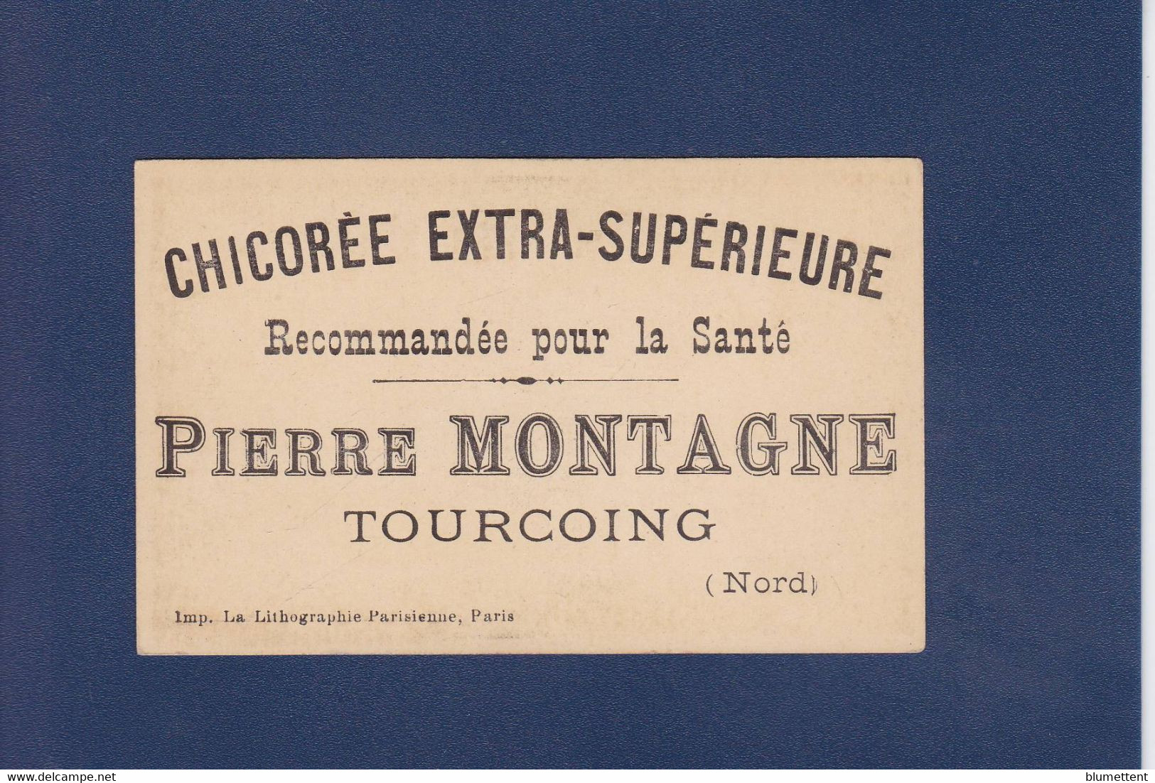 Chromo Pierre Montagne Tourcoing Nord Jeu De Cartes Carte à Jouer Cartomancie Chiromancie Voir Dos Mariage - Thé & Café
