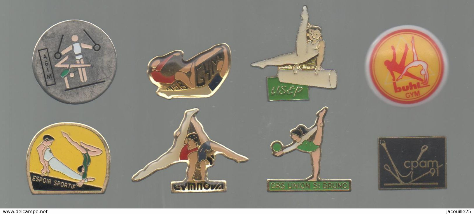 PINS PIN'S SPORTS  GYMNASTIQUE GYM GYMNOVA 95B USEP BVHL CPAM GRS SAINT BRUNO  LOT 8 PINS - Gymnastique