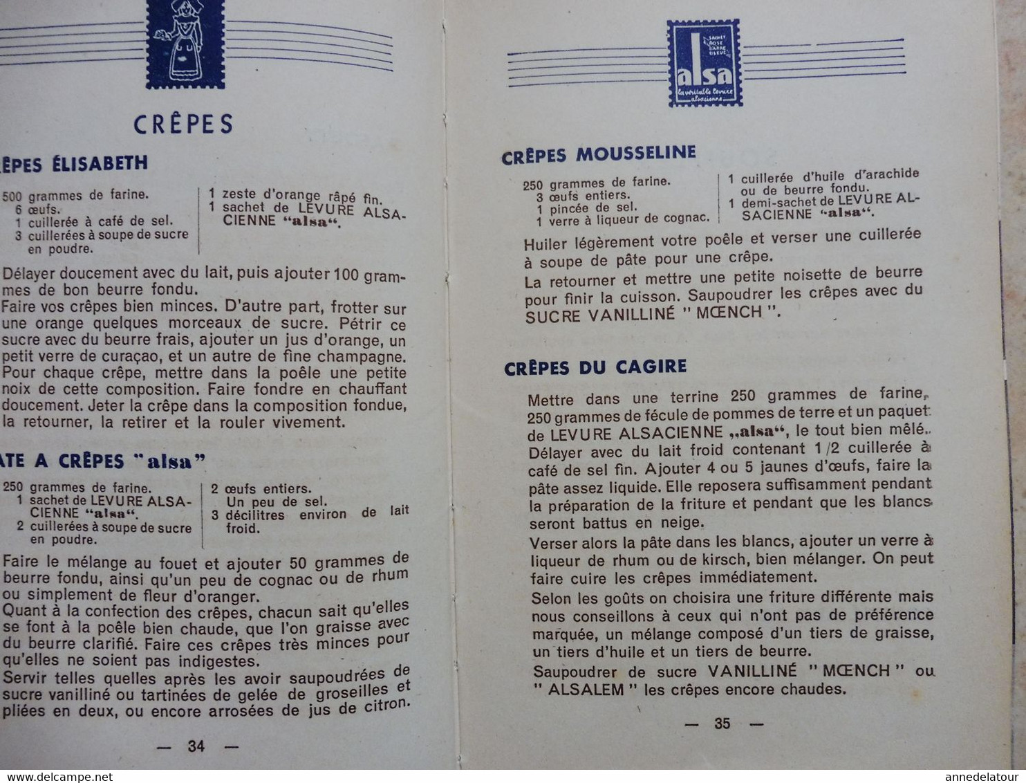 1947 Les bonnes recettes ALSA ,  158 pages , dont 16 pages publicitaires (couverture toilée)