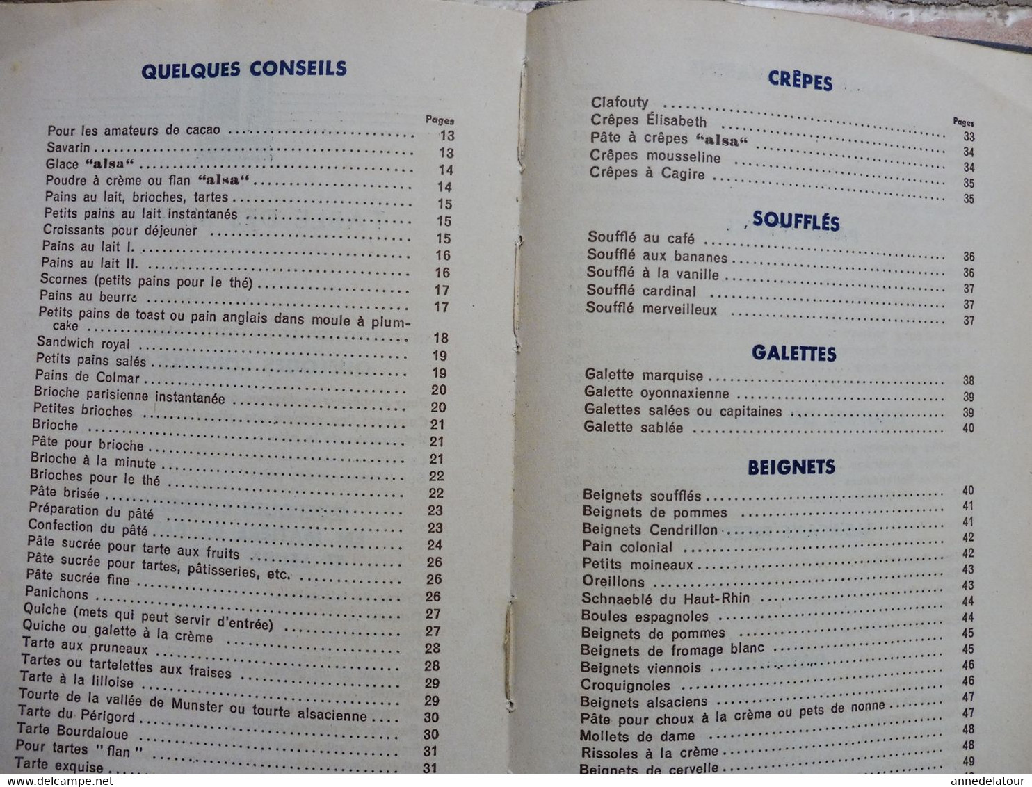 1947 Les bonnes recettes ALSA ,  158 pages , dont 16 pages publicitaires (couverture toilée)