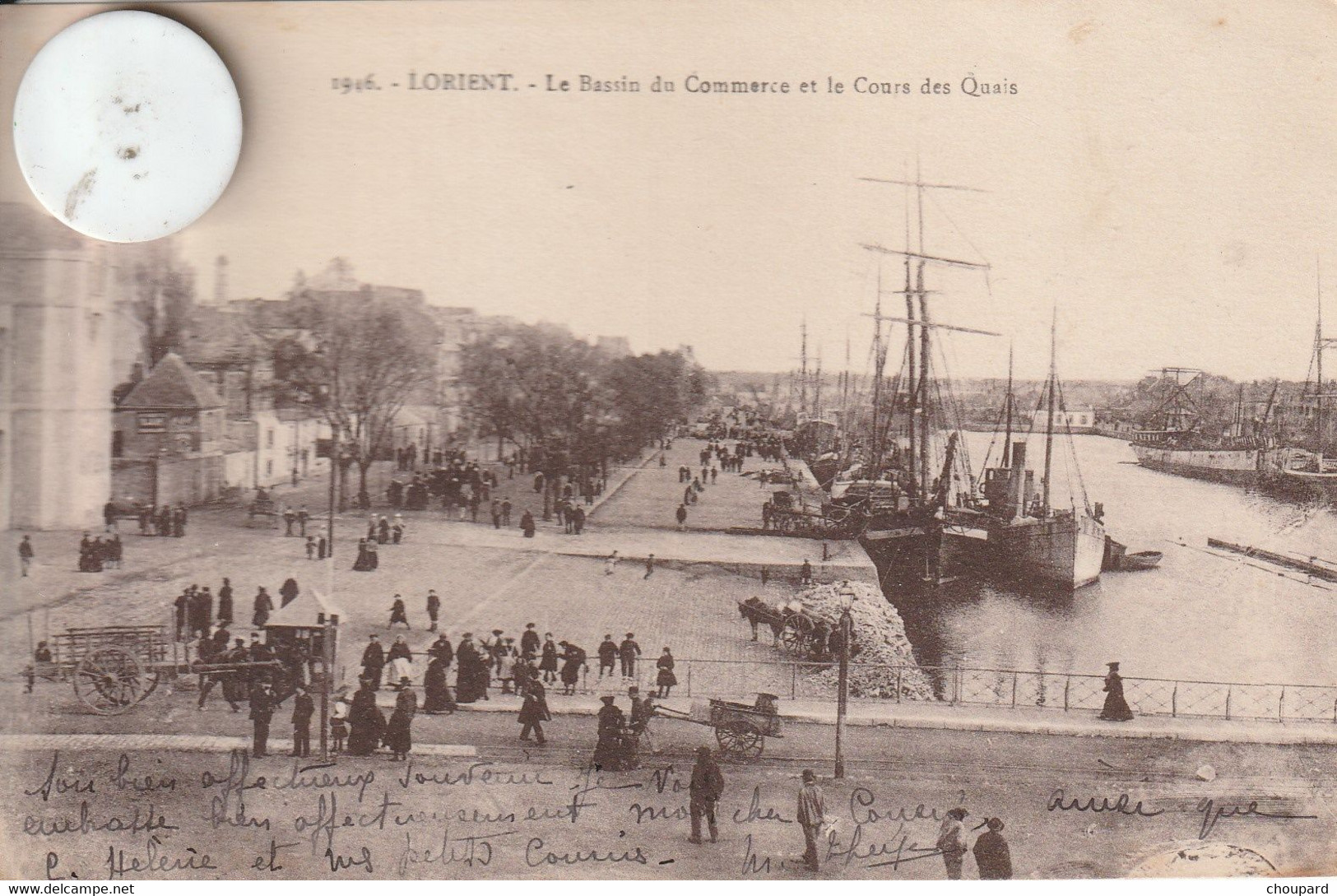 56 - Très Belle Carte Postale Ancienne De Lorient  Le Bassin Du Commerce Et Le Cours Des Quais - Lorient