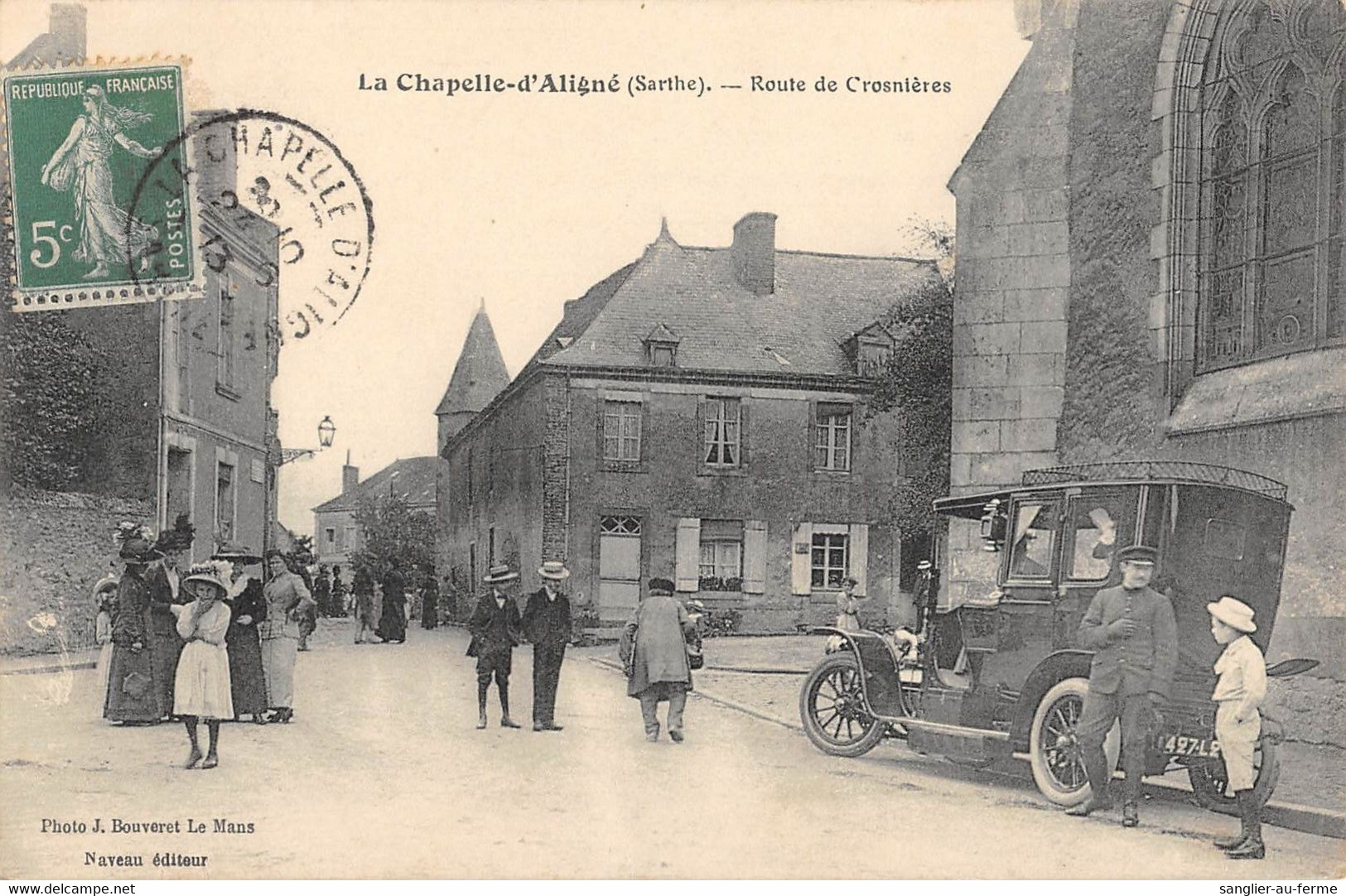 CPA 72 LA CHAPELLE D'ALIGNE ROUTE DE CROSNIERES - Other & Unclassified