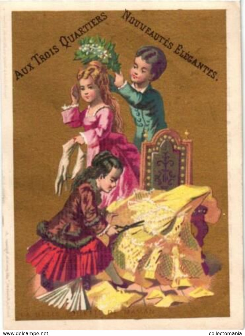 1879 Calendrier Série De 6 Complete,  Litho COCHET, PUB Au Trois Quartiers Pendulum Dressmaker BOUILLON RIVOIRE Sublime - Small : ...-1900