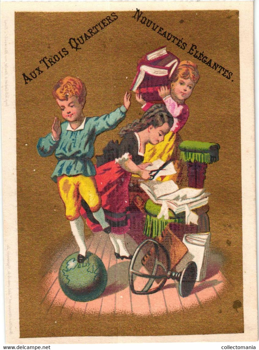 1879 Calendrier Série De 6 Complete,  Litho COCHET, PUB Au Trois Quartiers Pendulum Dressmaker BOUILLON RIVOIRE Sublime - Klein Formaat: ...-1900