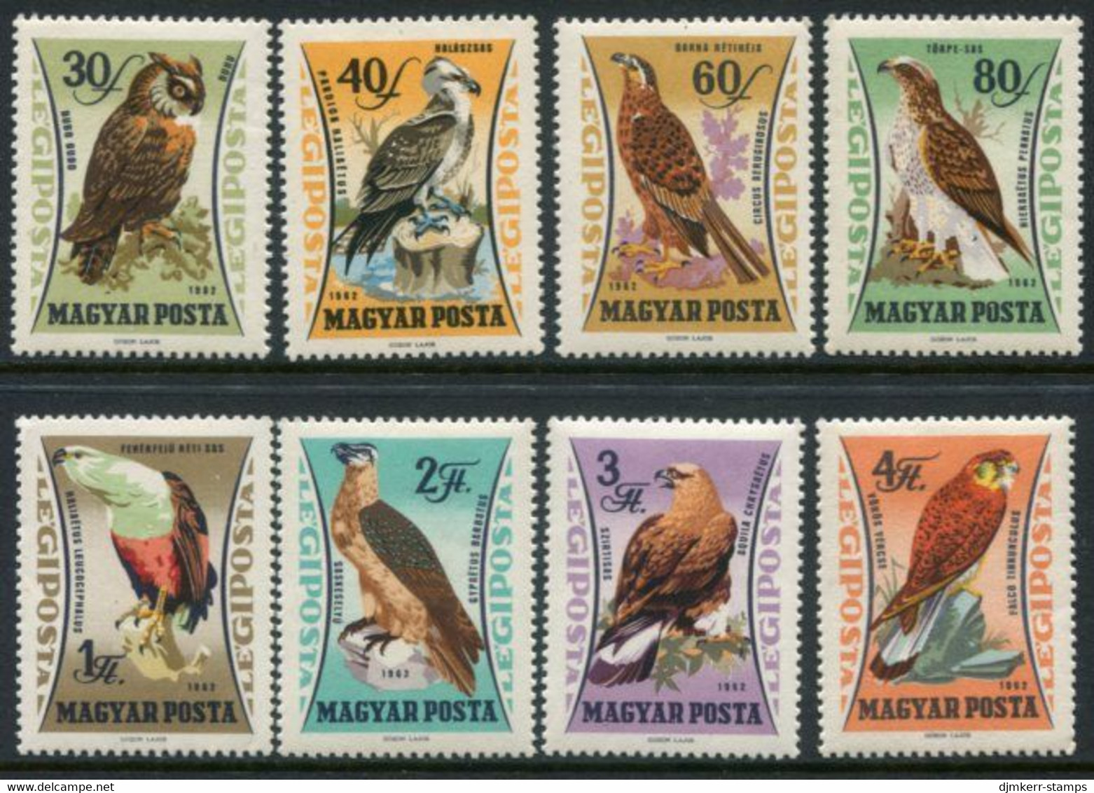 HUNGARY 1962 Agricultural Museum: Birds Of Prey MNH / **.  Michel 1881-88 - Ongebruikt