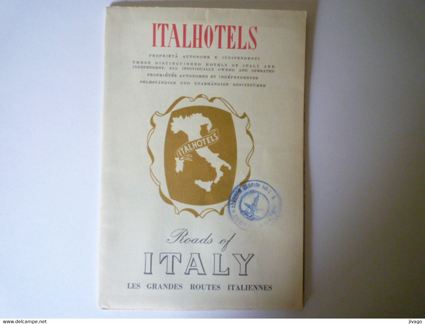 2021 - 2384  DOC PUB RESTAURANTS ITALIENS  " ITALHOTELS "  1954   XXX - Non Classés