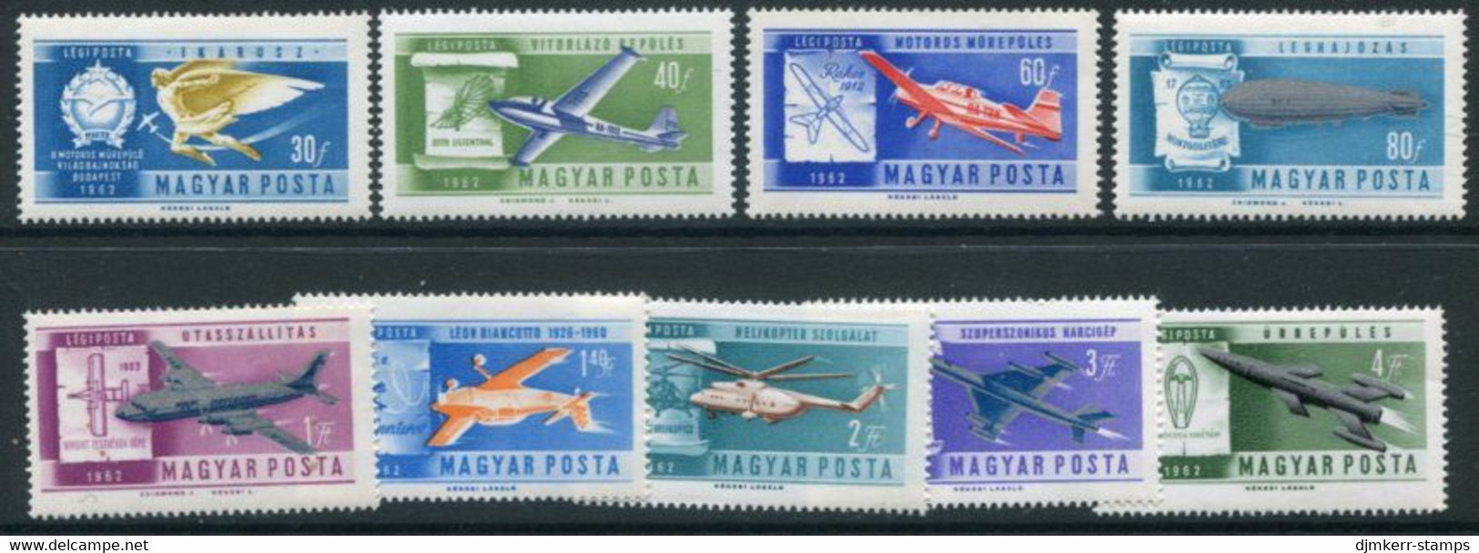 HUNGARY 1962 History Of Aviation MNH / **.  Michel 1846-54 - Unused Stamps