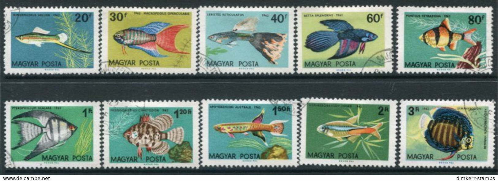HUNGARY 1962 Ornamental Fish Used.  Michel 1820-29 - Gebraucht
