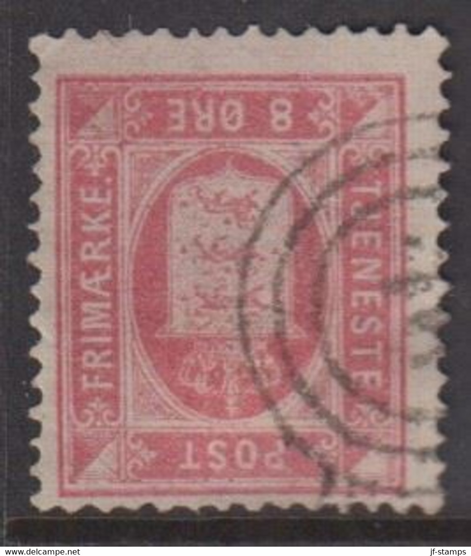 1875. DANMARK. TJENESTE 8 Øre Rosa. Perf. 14x13½ With Inverted Watermark. (Michel D6YA) - JF422293 - Officials