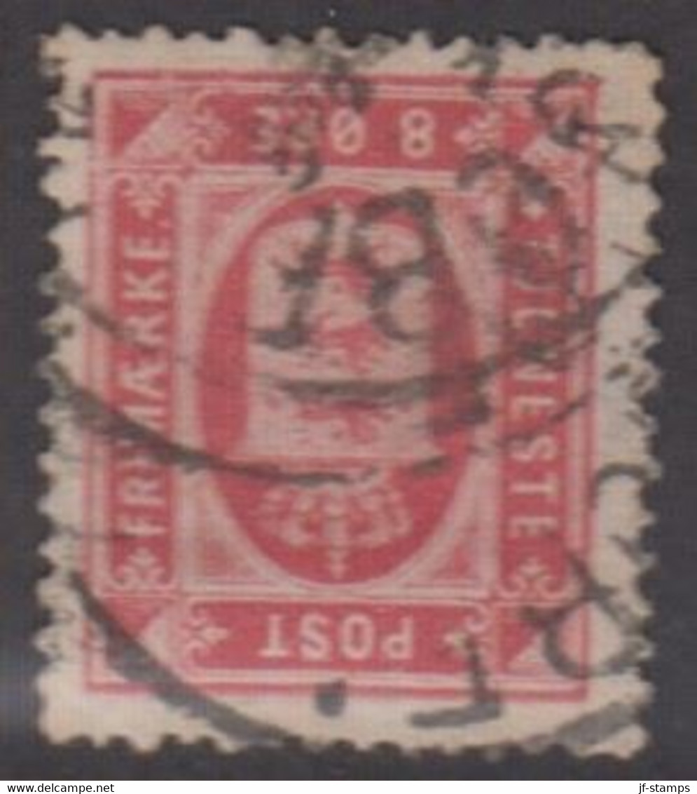 1875. DANMARK. TJENESTE 8 Øre Rosa. Perf. 14x13½ With Inverted Watermark. (Michel D6YA) - JF422294 - Officials