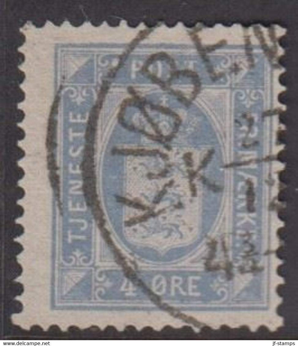 1875. Official. 4 Øre Ultramarin. Perf. 14x13½ (Michel D5yba) - JF422296 - Service