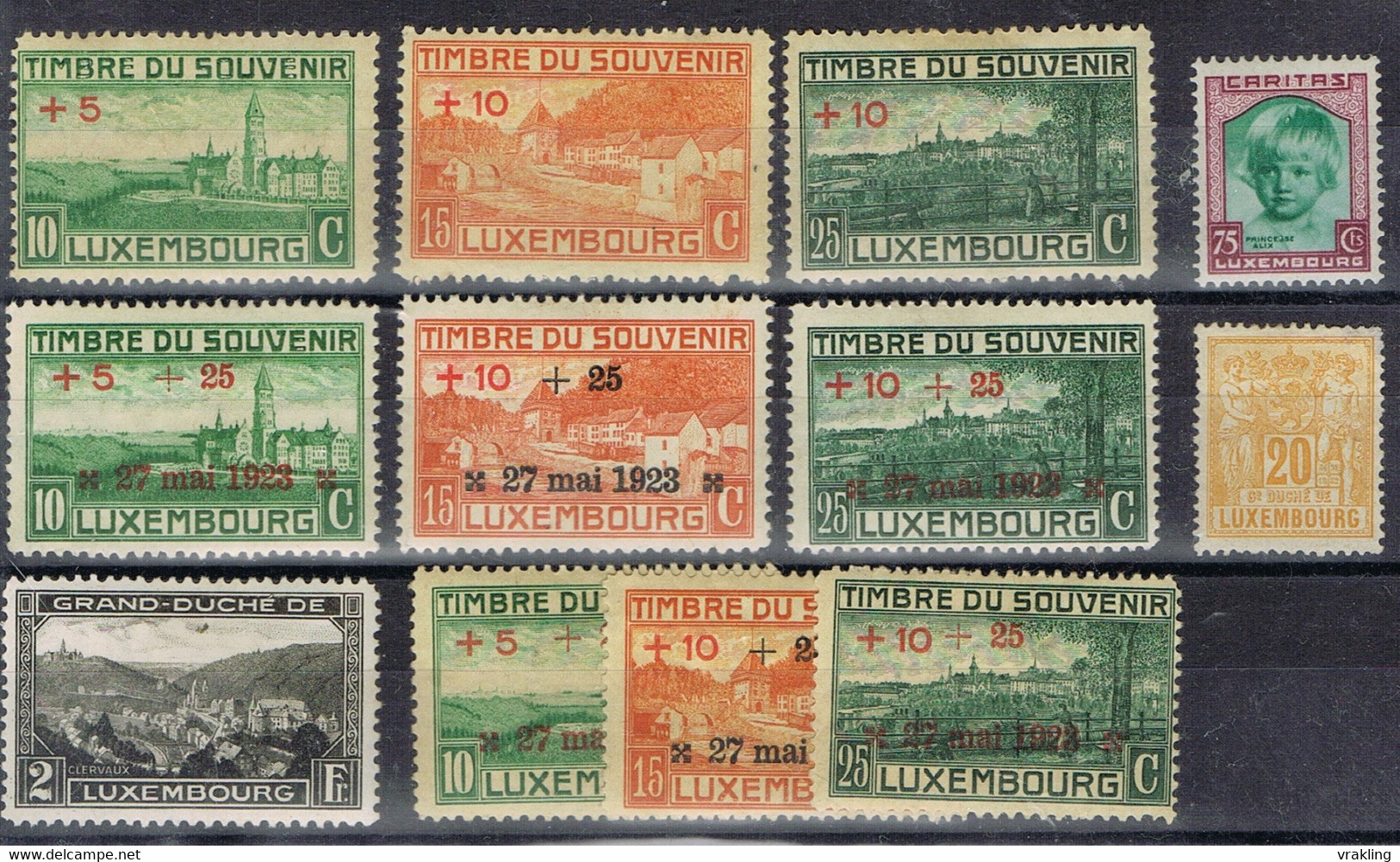 DO 17018 LOT LUXEMBURG SCHARNIER YVERT COTE € 25,00 ZIE SCAN - Collections