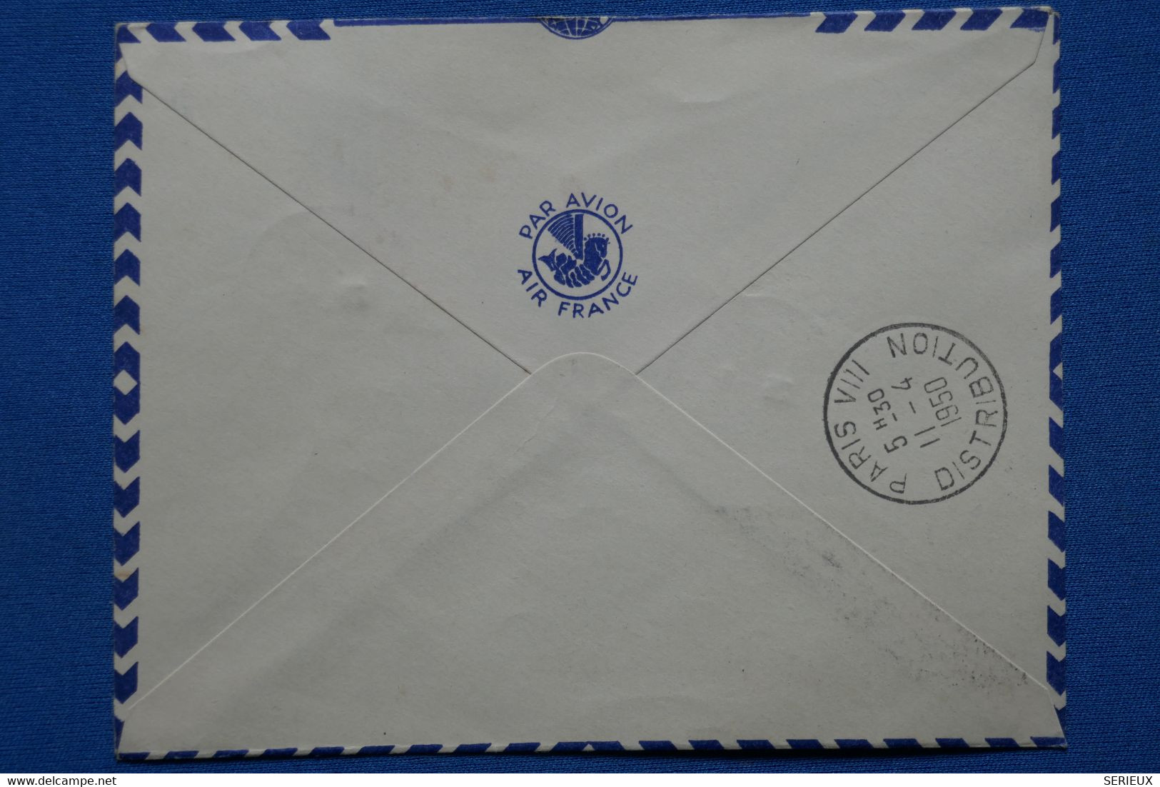 C FRANCE BELLE LETTRE RARE RECOM.1950 IERE LIAISON  PAPEETE POUR PARIS PAR AIR FRANCE+ AFF. PLAISANT - Briefe U. Dokumente