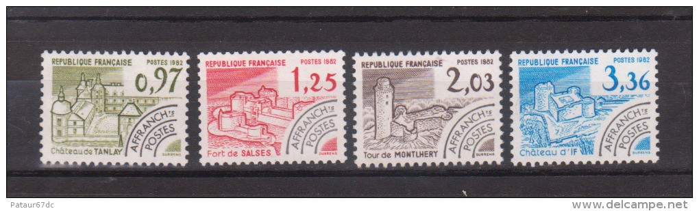 FRANCE / 1982 / Y&T PREO N° 174/177 : "4ème Série Monuments Historiques" (4 TP) - Sans Gomme - 1964-1988