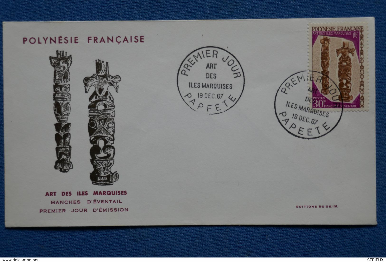 W3 POLYNESIE  BELLE LETTRE  1967 PREMIER JOUR  MARQUISES   + AFF. PLAISANT - Brieven En Documenten