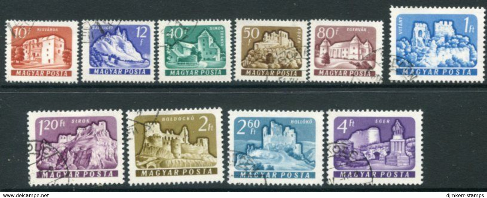 HUNGARY 1961 Castles Definitive Used.  Michel 1737-46 - Used Stamps