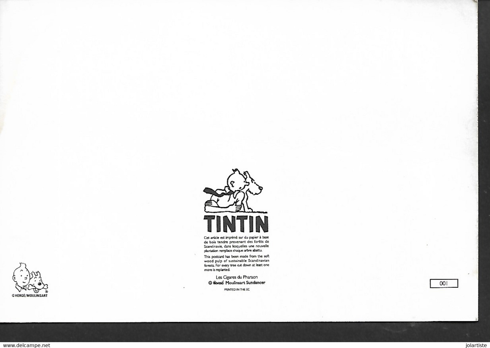 Carte Illustrateur HERGE  Les Cigares Du Pharaon Collection Tintin Non Ecrite Clas 2 N098 - Hergé