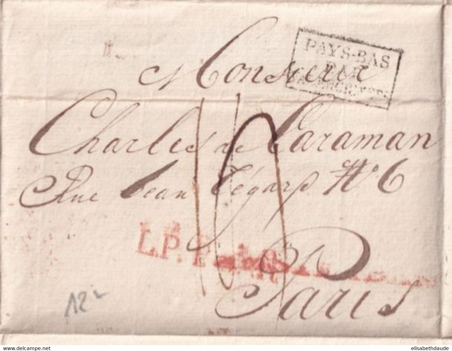 1819 - ENTREE PAYS-BAS Par VALENCIENNES - LETTRE SC De AMSTERDAM => PARIS - Entry Postmarks