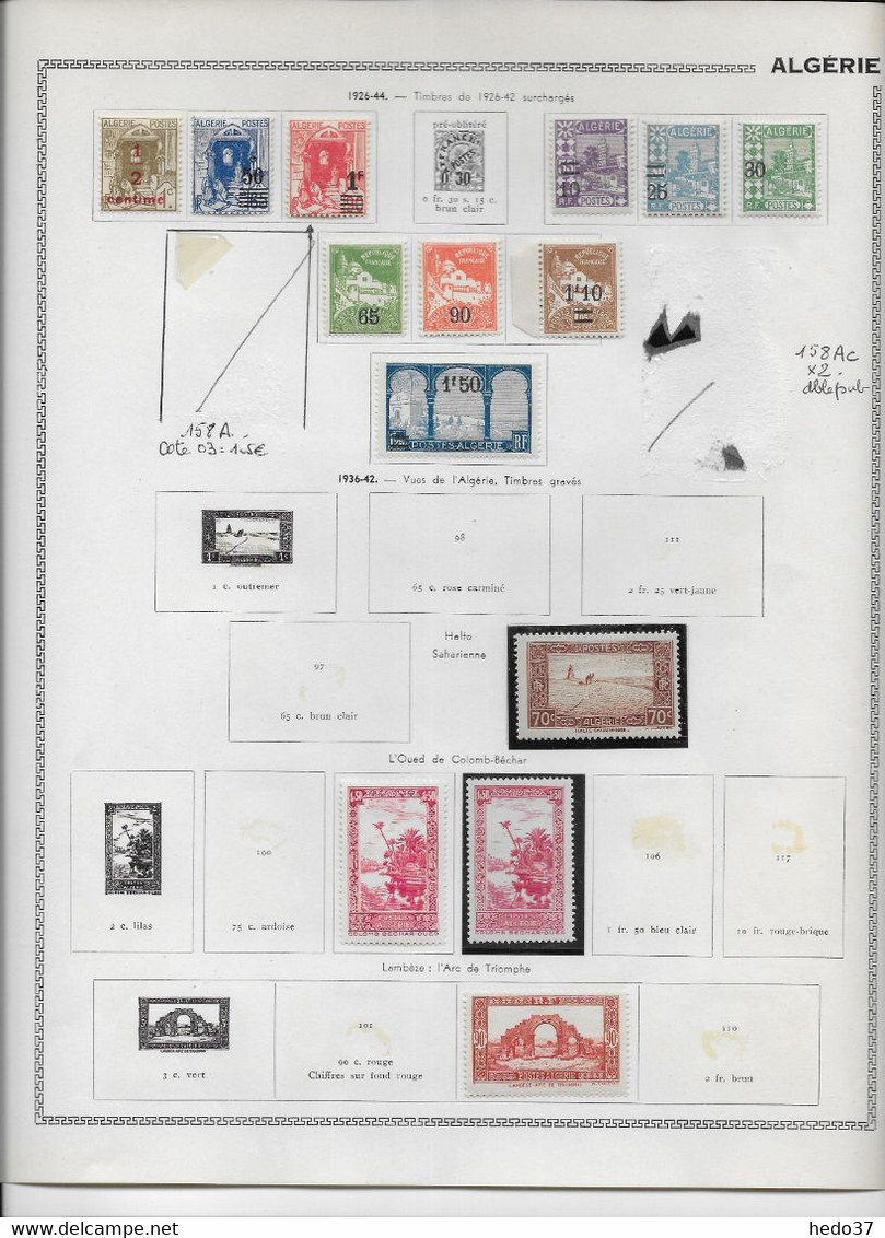 Algérie - Collection Vendue Page Par Page - Neuf * Avec Charnière - TB - Colecciones & Series