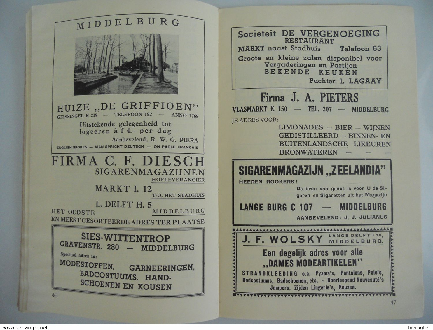 MIDDELBURG door Dr. Ritter Jr. uitgave VVV 1934 toerisme gids + uitvouwbaar plan + publiciteit advertenties