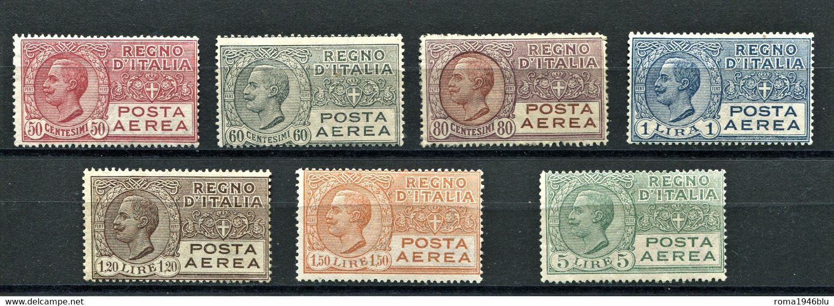 REGNO 1926-28 POSTA AEREA SOP.TI SERIE CPL. ** MNH - Airmail