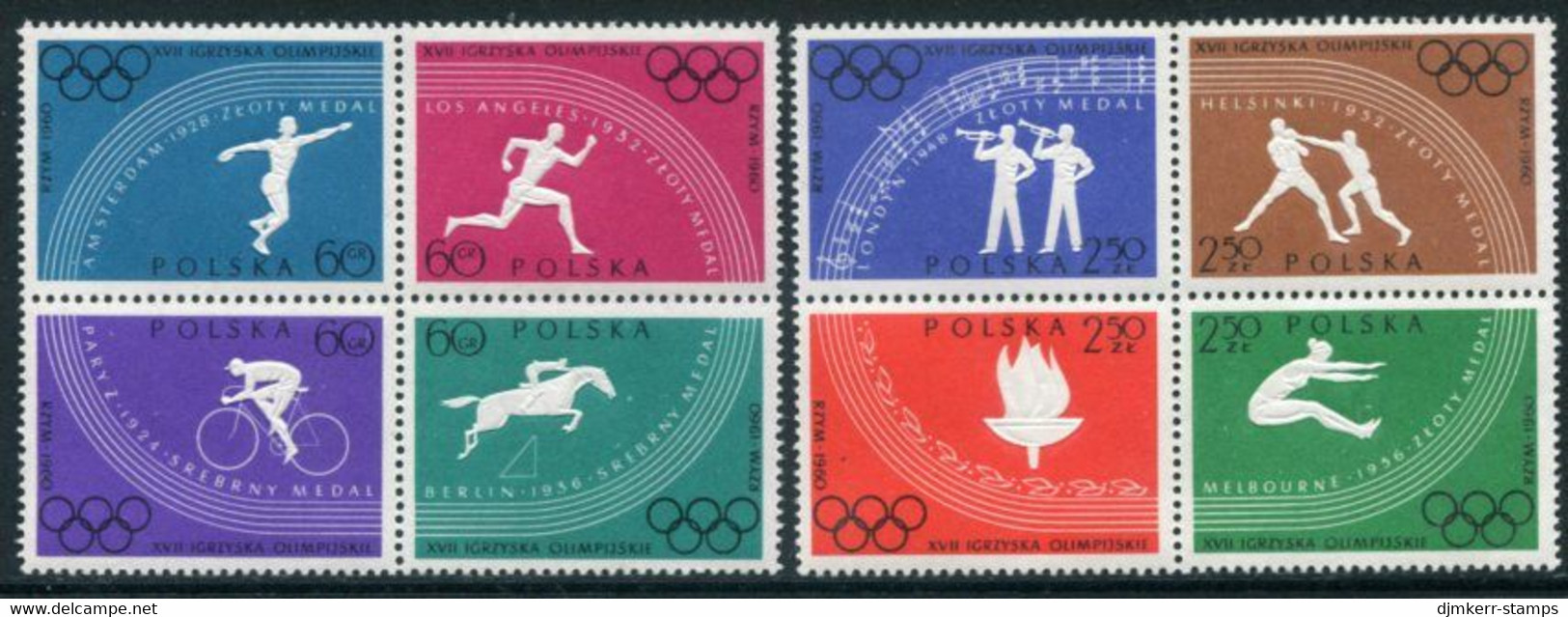 POLAND 1960 Olympic Games MNH / **.  Michel 1166-73A - Ungebraucht