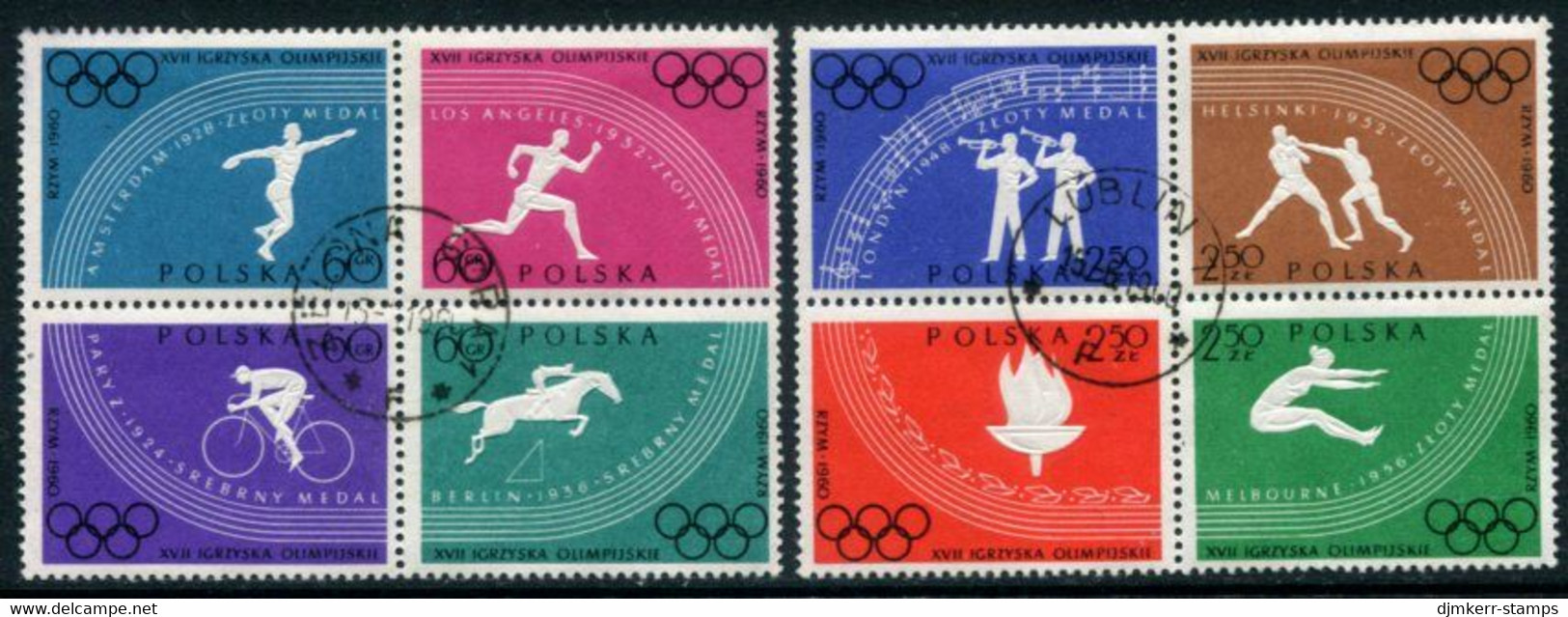 POLAND 1960 Olympic Games Used.  Michel 1166-73A - Used Stamps