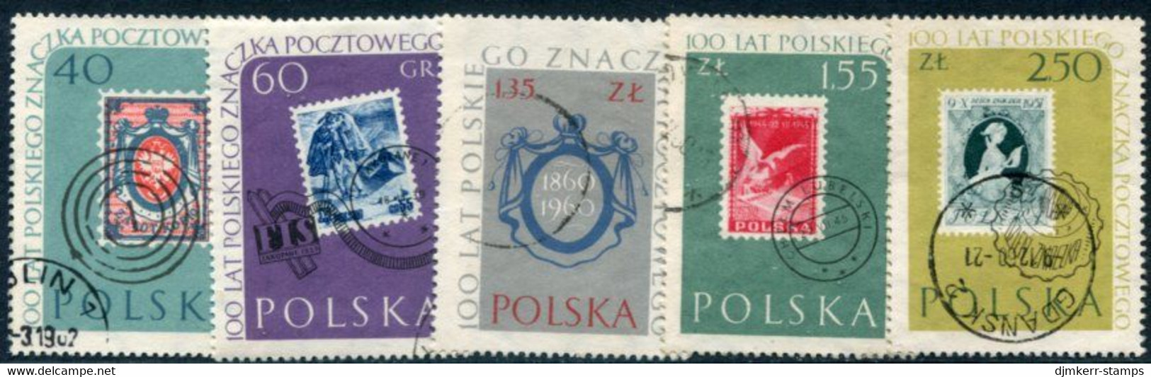 POLAND 1960 Stamp Centenary Set Used.  Michel 1151-55 - Oblitérés