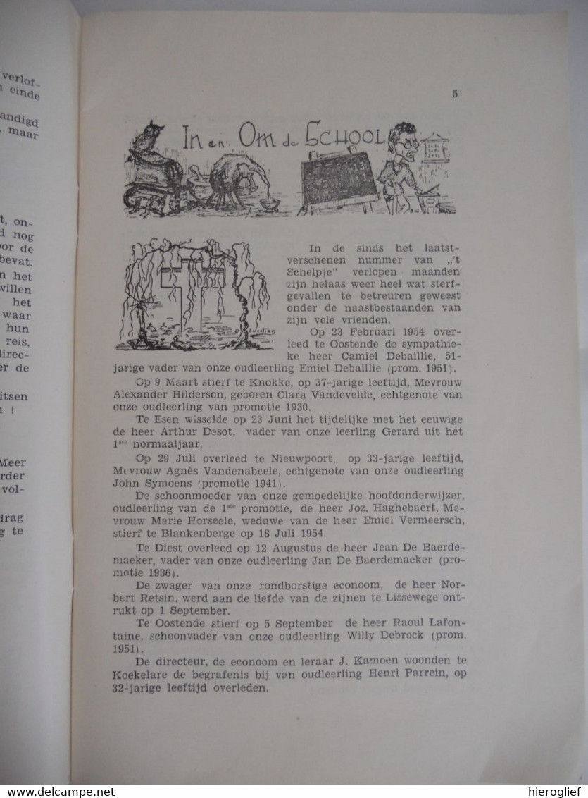 BLANKENBERGE RIJKSNORMAALSCHOOL 't Schelpje 1954 Oefenschool + Publiciteit - Histoire