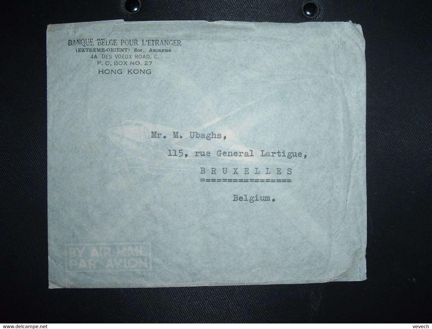 LETTRE Pour BELGIQUE TP ONE DOLLAR +50c +25c +20c +10c +8c +5c +4c +2c +4c + 2c OBL.10 AP 48 HONG KONG +BANQUE BELGE - Lettres & Documents