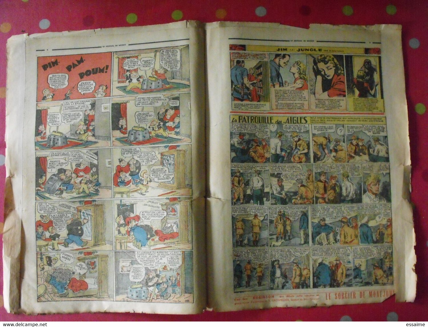 Journal De Mickey Et Hop-là Réunis. N° 351 Du 5 Octobre 1941. Prince Vaillant - Journal De Mickey