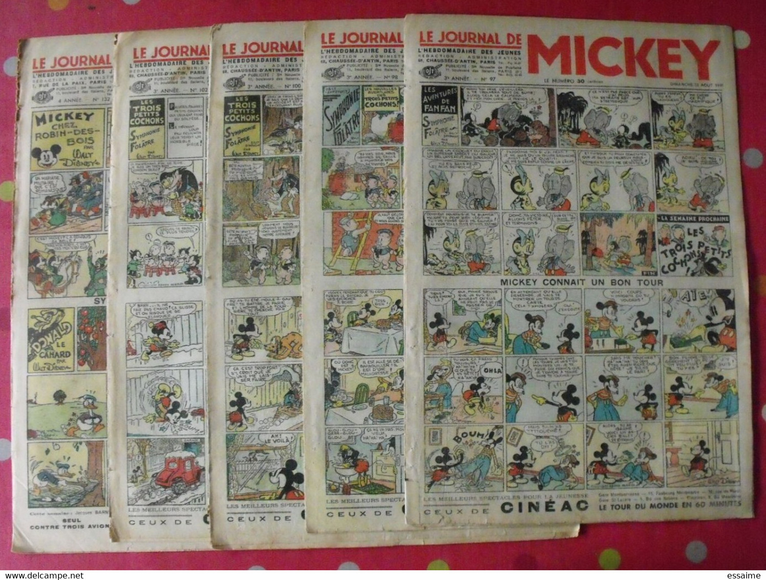 5 N° Du Journal De Mickey 1936-1937 - Journal De Mickey