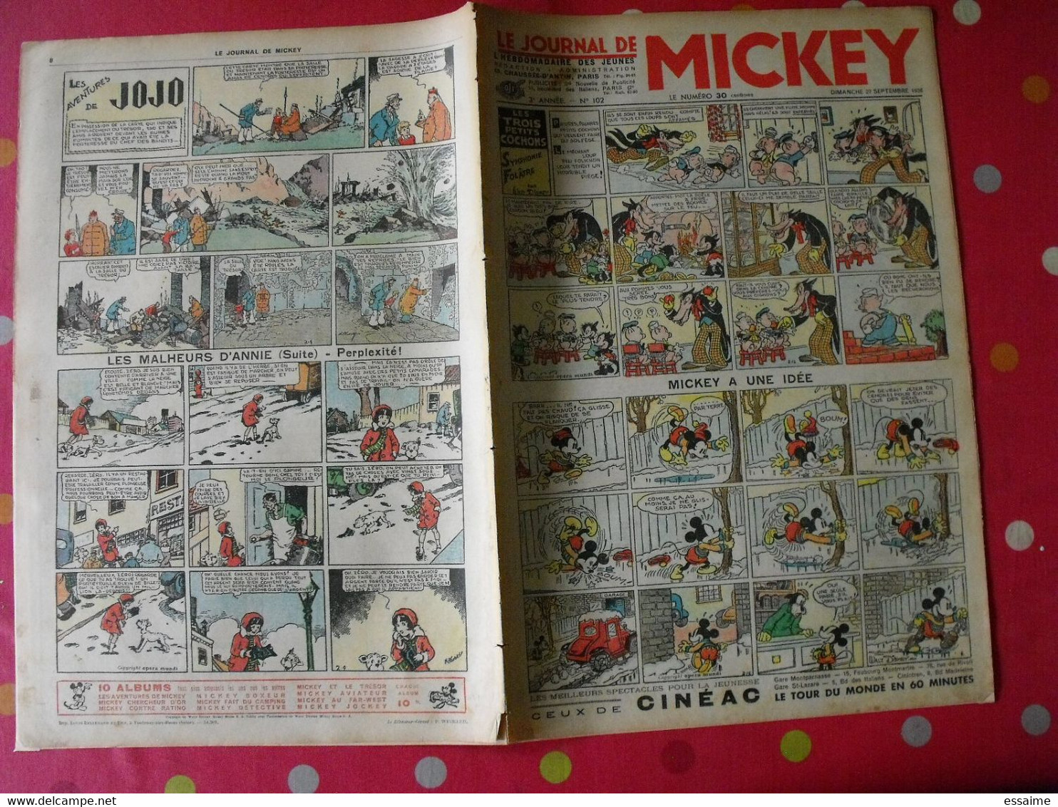 5 N° Du Journal De Mickey 1936-1937 - Journal De Mickey