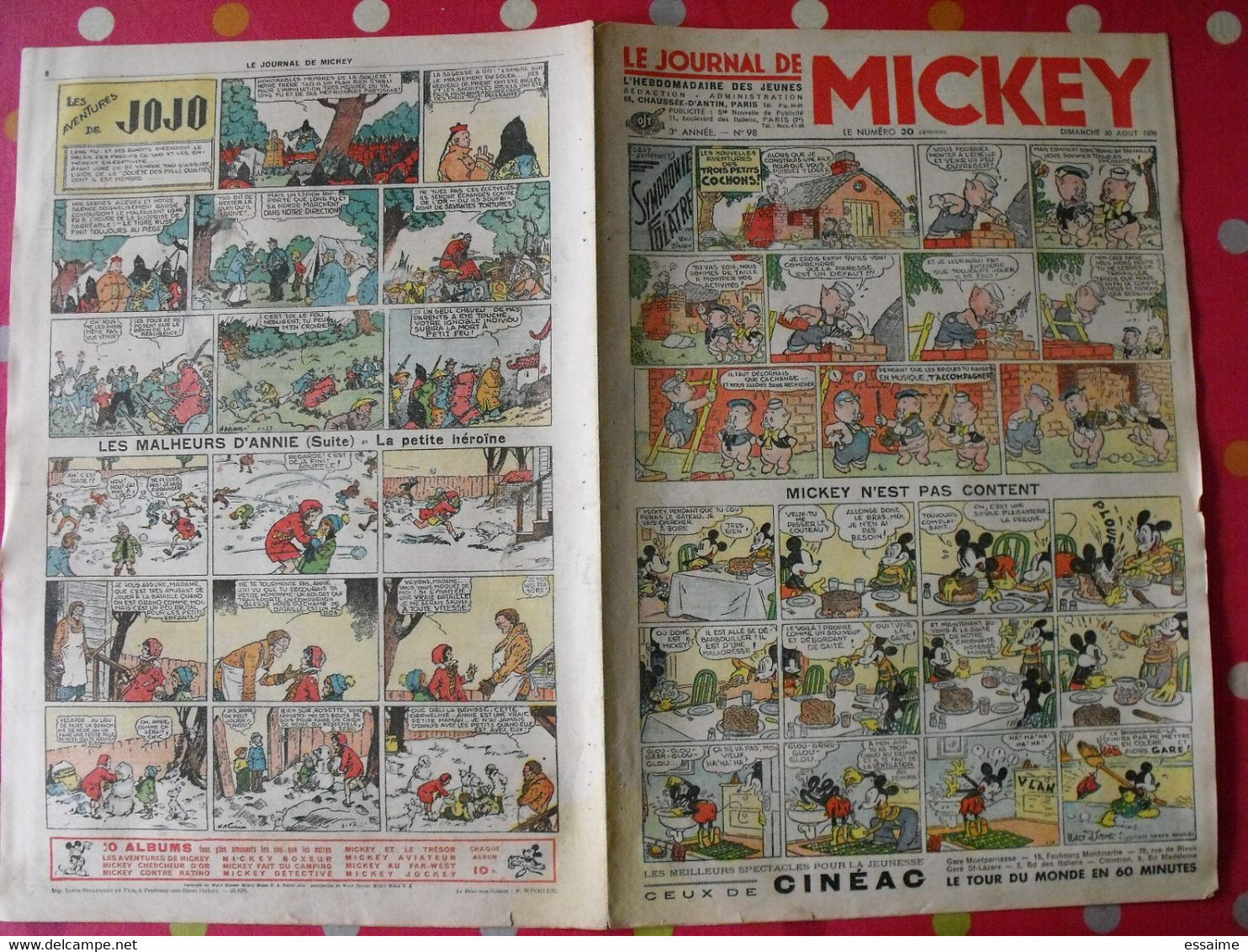 5 n° du journal de Mickey 1936-1937