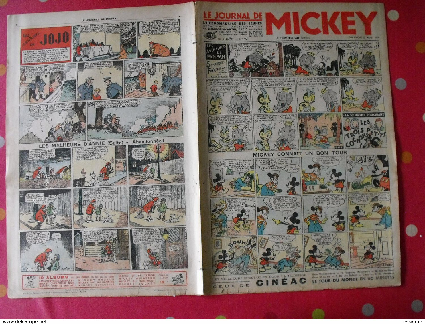 5 n° du journal de Mickey 1936-1937