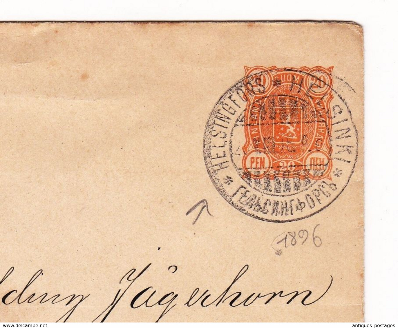 Lettre 1896 Finlande Helsinki Helsingfors Finland - Brieven En Documenten