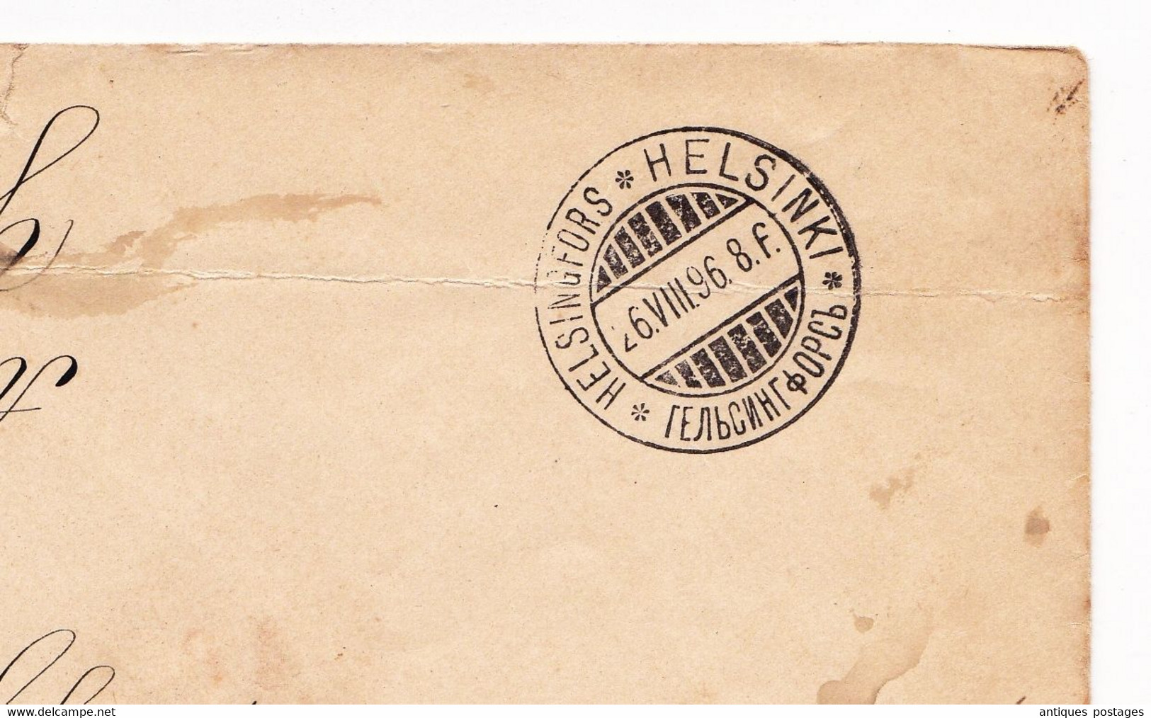 Lettre 1896 Finlande Helsinki Helsingfors Finland - Brieven En Documenten