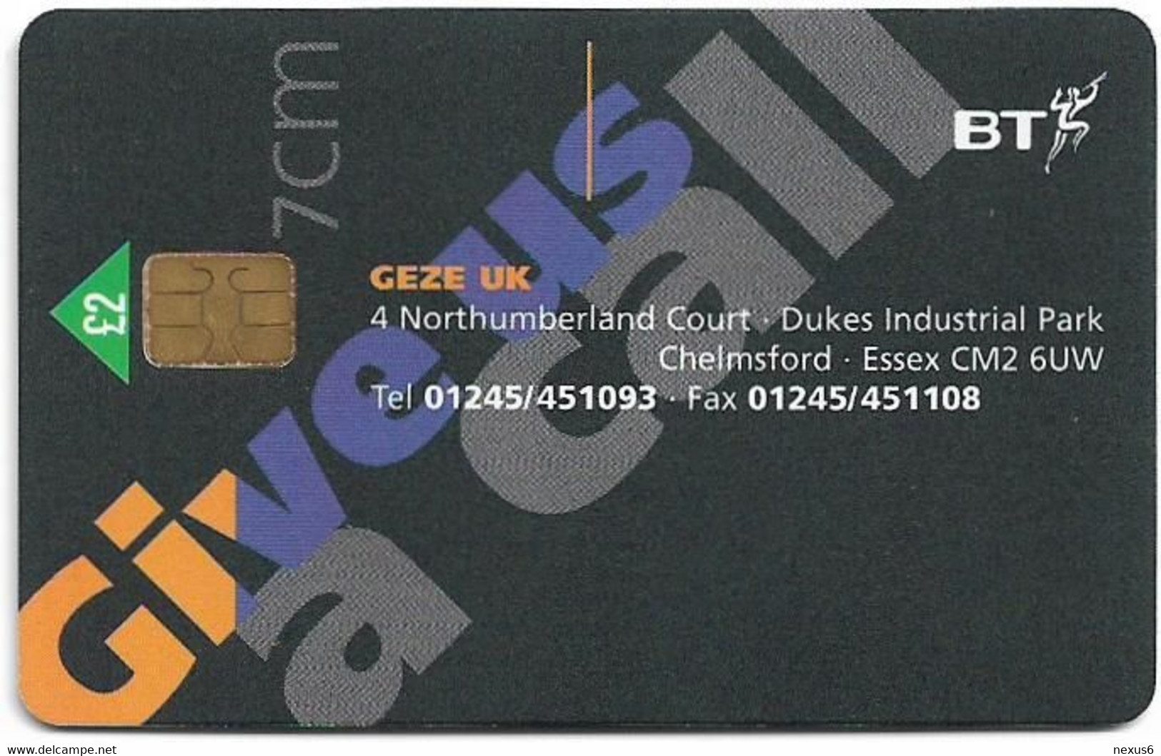 UK - BT (Chip) - PRO309 - BCP-072 - Geze UK “Give Us A Call”, 2£, 2.500ex, Mint - BT Promotional