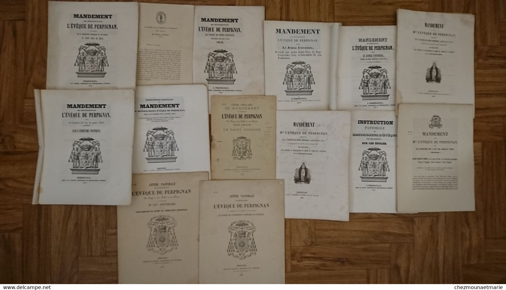 PERPIGNAN LETTRE PASTORALE MANDEMENT EVEQUE INSTRUCTION - LOT DE 14 DOCUMENTS LIVRETS - Historische Dokumente