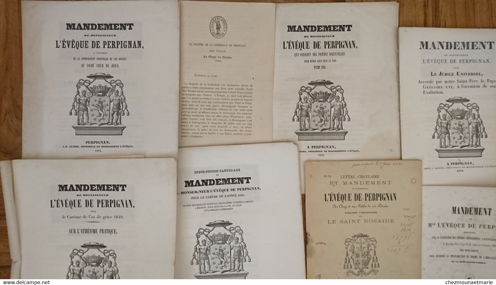 PERPIGNAN LETTRE PASTORALE MANDEMENT EVEQUE INSTRUCTION - LOT DE 14 DOCUMENTS LIVRETS - Historische Dokumente