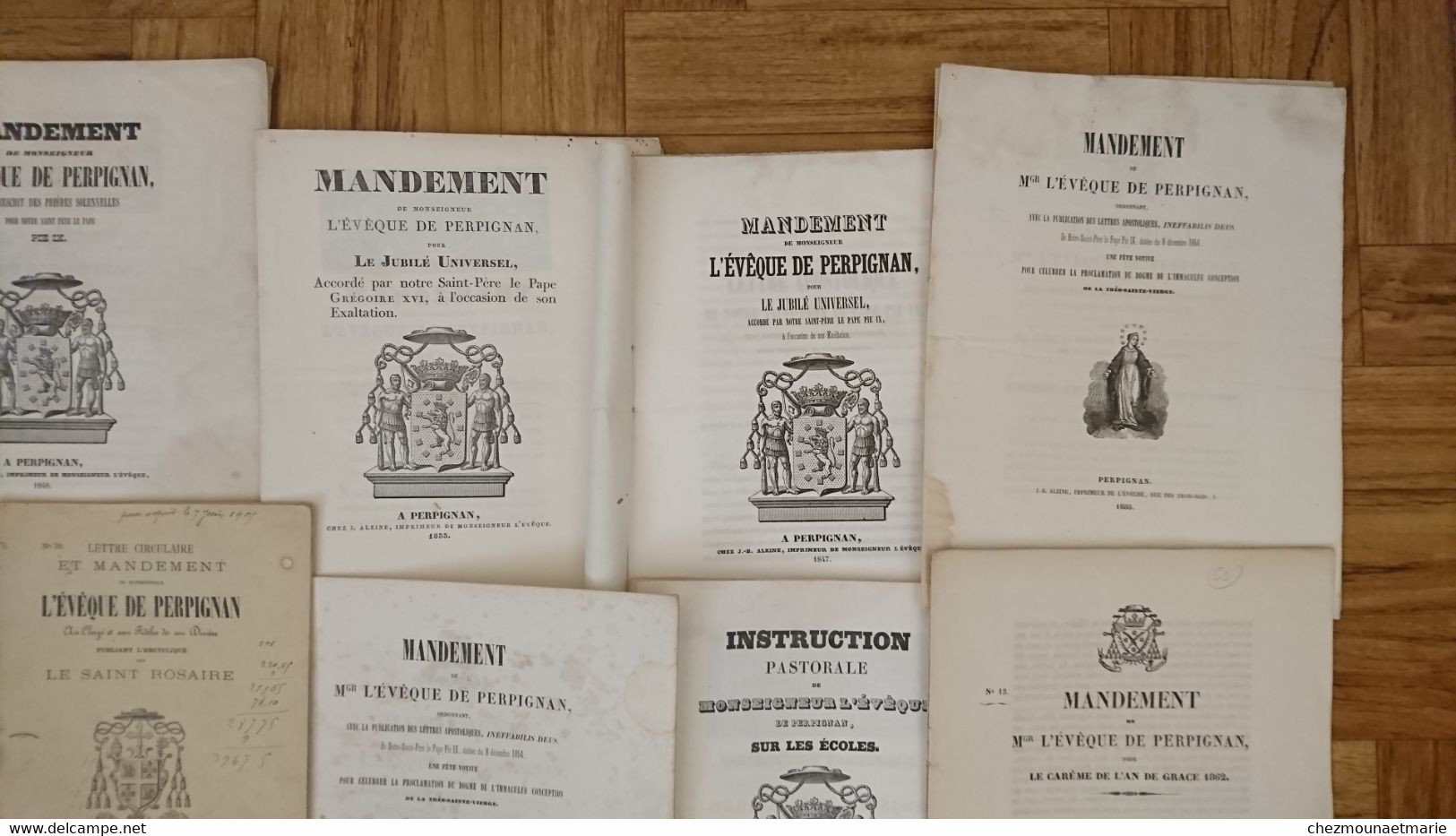 PERPIGNAN LETTRE PASTORALE MANDEMENT EVEQUE INSTRUCTION - LOT DE 14 DOCUMENTS LIVRETS - Historische Dokumente