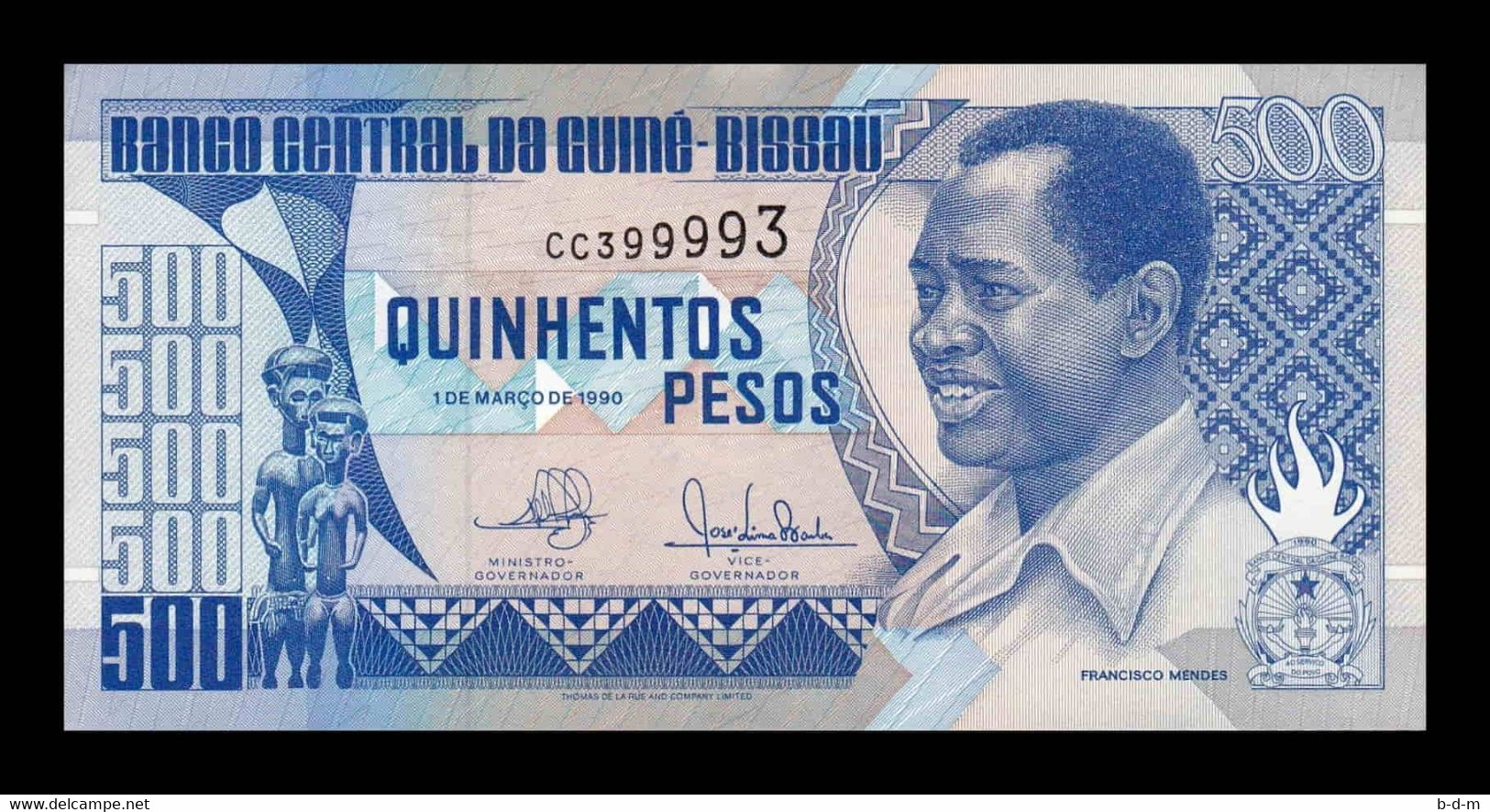 Guinea Bissau 500 Pesos 1990 Pick 12 Capicua Radar SC UNC - Guinea–Bissau