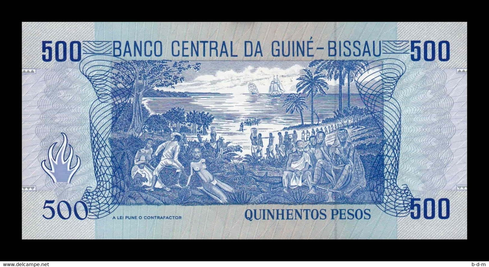 Guinea Bissau 500 Pesos 1990 Pick 12 Capicua Radar SC UNC - Guinea–Bissau