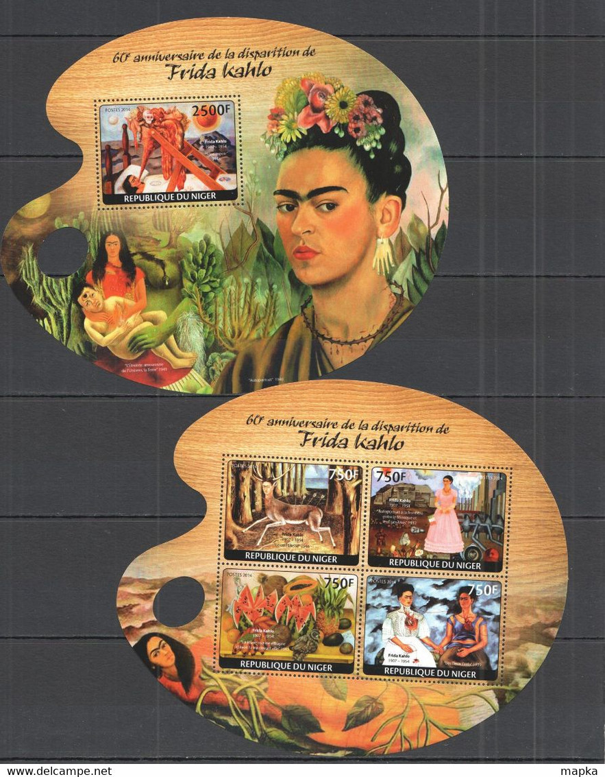 ST2708 2014 NIGER ART PAINTINGS GREAT PAINTERS FRIDA KAHLO KB+BL MNH - Autres & Non Classés