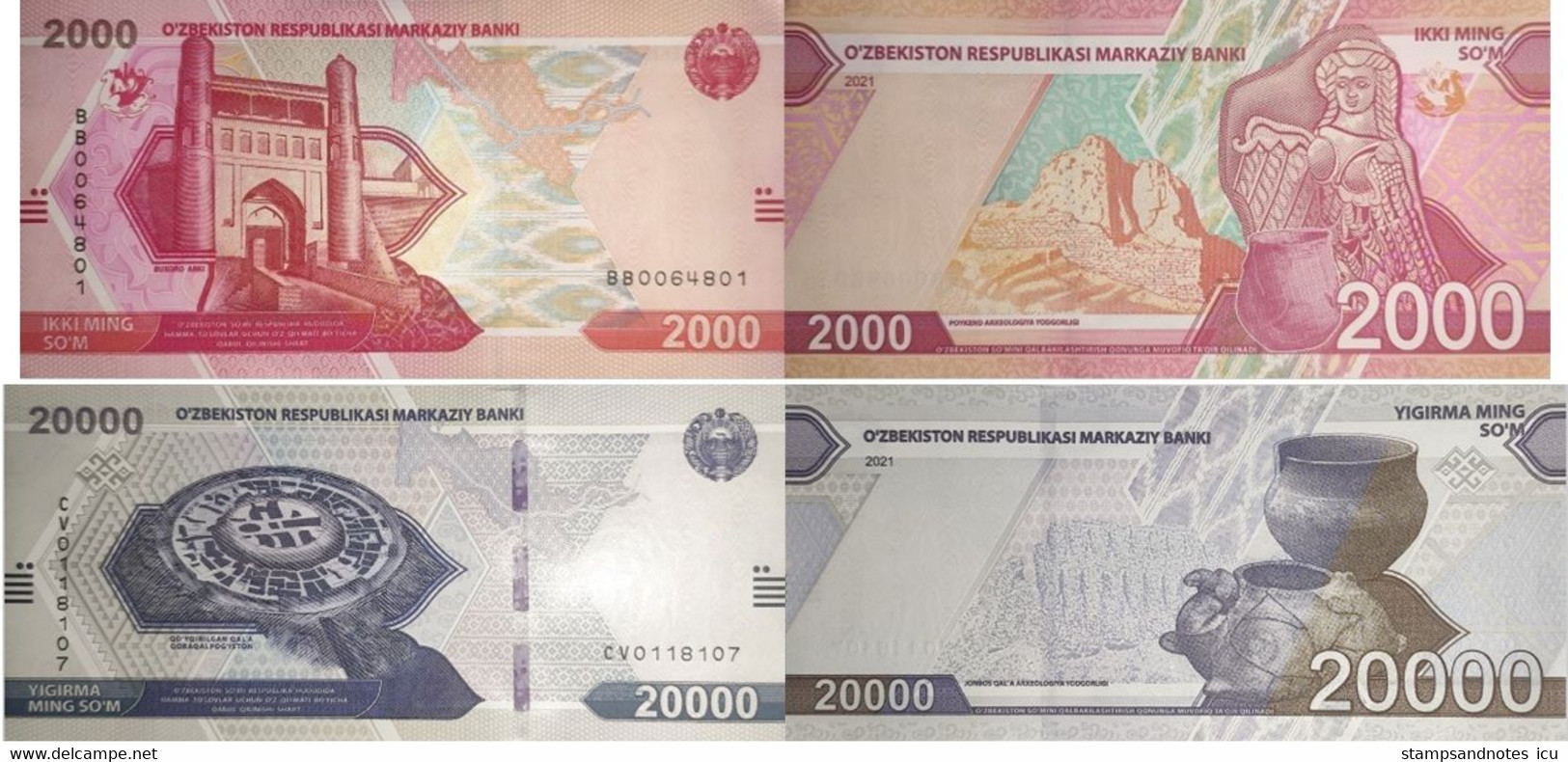 UZBEKISTAN 2000 20000 Som 2021 P New UNC - Ouzbékistan