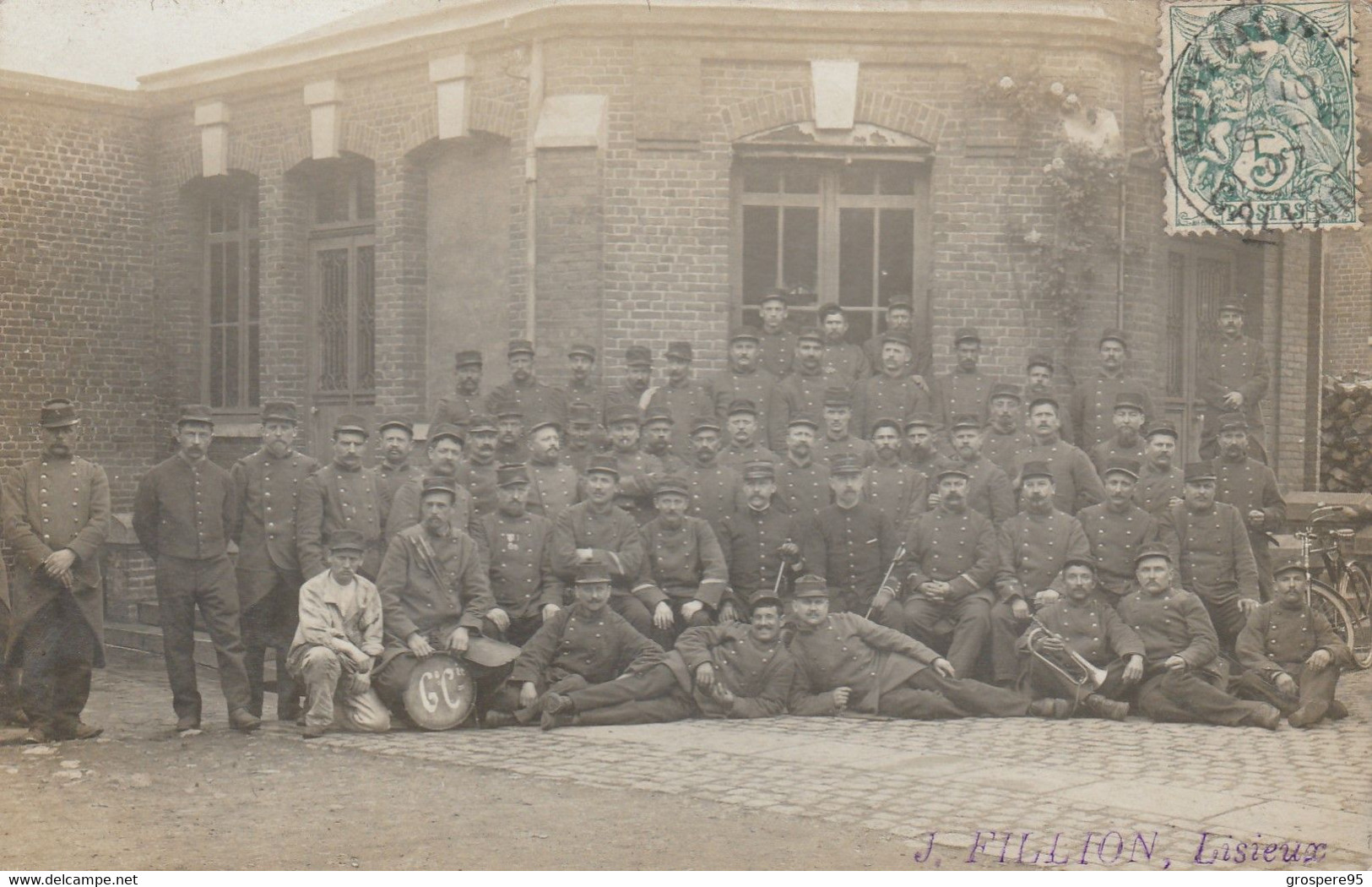 LISIEUX  CARTE PHOTO 6e Cie ? Photographe J FILLION 1907 - Regimente