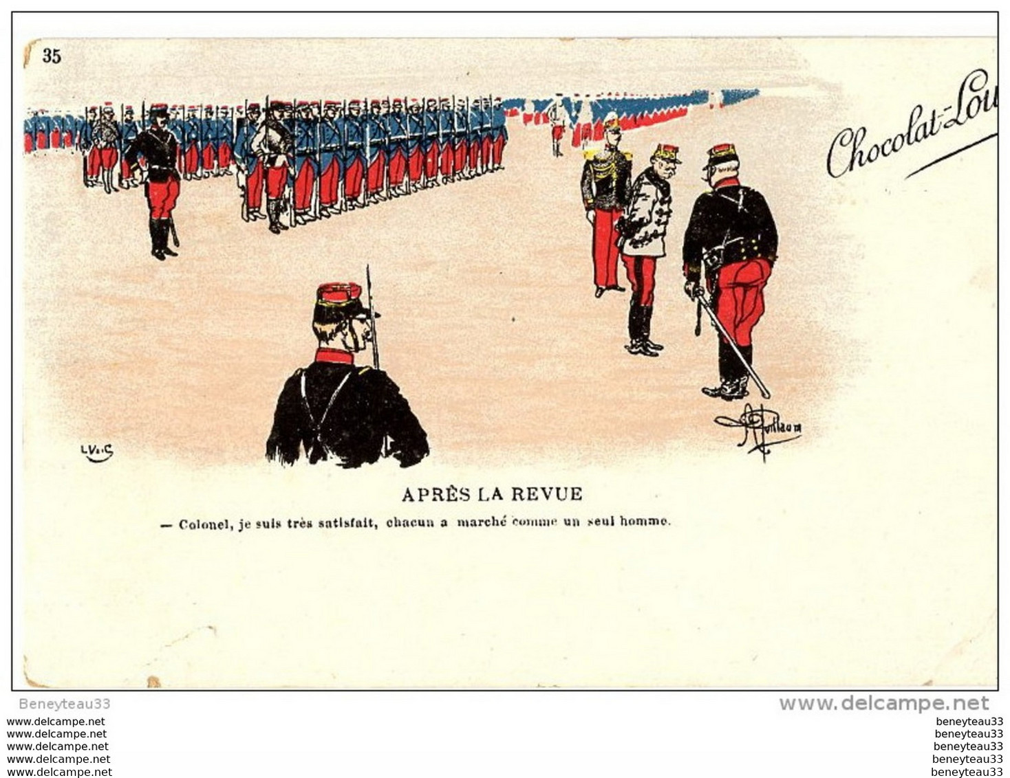 CPA (Réf:K594)   MILITARIA RÉGIMENT   APRÈS LA REVUE (PUBLICITÉ CHOCOLAT LOUIT) - Regimente